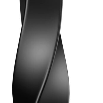 Black Ceramic Vase, 16.34 inches, Modern Geometric, Decorative Home Decor, Square, Unique