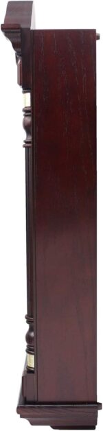 Stately Dark Brown Solid Oak Case Wall Clock with Pendulum and Chime - Image 2