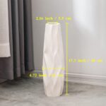 Large Floor Ceramic Vase 17.7 Inches Tall,White Modern Flower Tall Vases For Office, Home,Farmhouse,Living Room Décor,Simple Origami Design Fall Decorative Porcelain flower Arrangement Vase Ideal Gift - Image 2