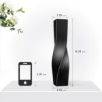 Black Ceramic Vase, 16.34 inches, Modern Geometric, Decorative Home Decor, Square, Unique - Image 2