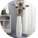 White Tall Floor Vase, 24" Ceramic Large Vase, Decorative Flower Vases for Modern Home Decor Living Room Office Bedroom Kitchen Wedding Centerpieces Farmhouse Décor