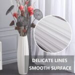 White Tall Floor Vase, 24" Ceramic Large Vase, Decorative Flower Vases for Modern Home Decor Living Room Office Bedroom Kitchen Wedding Centerpieces Farmhouse Décor - Image 2
