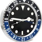 14 Inch Wall Clock for Bedroom, Modern Wall Clock, Decorative Wall Clock, Living Room Clock, Office Clock, Silent Wall Clock Non Ticking, Unique Wall Clock, Large Clock Wall Decor (Black & Blue)