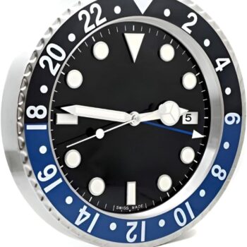 14 Inch Wall Clock for Bedroom, Modern Wall Clock, Decorative Wall Clock, Living Room Clock, Office Clock, Silent Wall Clock Non Ticking, Unique Wall Clock, Large Clock Wall Decor (Black & Blue)