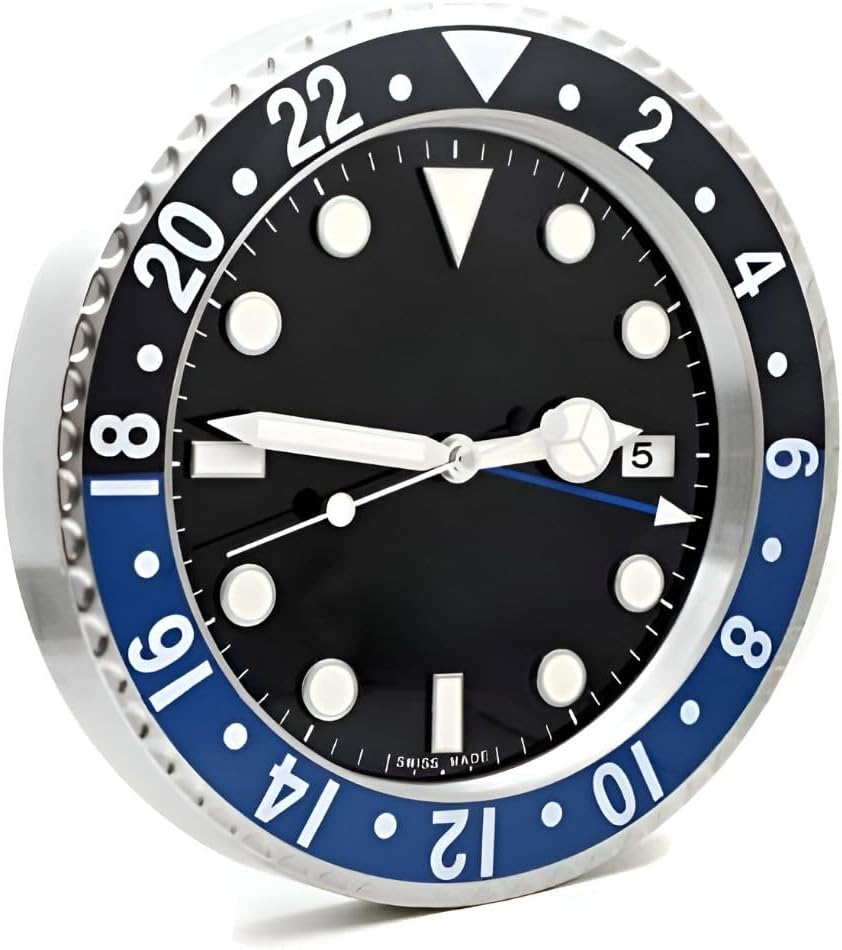 61wgKmaQ7QL._AC_SL1080_.jpg 14 Inch Wall Clock for Bedroom, Modern Wall Clock, Decorative Wall Clock, Living Room Clock, Office Clock, Silent Wall Clock Non Ticking, Unique Wall Clock, Large Clock Wall Decor (Black & Blue) - Image 1