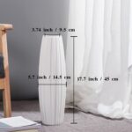 Large Floor Ceramic Vase 17.7 Inches Tall,White Modern Flower Tall Vases for Office, Home,Farmhouse,Living Room Décor,Simple Origami Design Fall Decorative Porcelain Flower Arrangement Vase Ideal Gift - Image 2