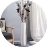 Ceramic Large Floor Vase,  White 24" Tall Flower Vase Decorative Vases for Living Room Modern Home Decor Office Bedroom Kitchen Wedding House Décor, Gift for Wedding Housewarming