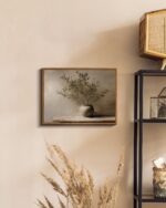Framed Wall Art for Living Room Rustic Olive Branch Still Life Wall Decor Room Aesthetic Oil Painting Farmhouse Art Prints Minimalist Canvas Décor for Bedroom, Bathroom or Office 12x16In - Image 2