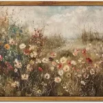 Vintage Framed Wall Art,Classic Landscape Canvas Print,8x10 Inch Farmhouse Decorative Painting,Rustic Home Decor,Ready to Hang for Living Room,Bedroom,Office