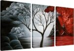 The Cloud Tree 3 Panels Modern  Canvas Prints Artwork Abstract Seascape Paintings Reproduction Sea Beach Pictures Printed on Canvas Wall Art for Home Decorations Wall Decor
