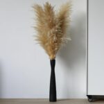 16" Tall Black Ceramic Vase,Floor Vases for Pampas Grass,Minimalist Style Flower Vase for Modern Decor,Tall Skinny Vase for Entryway,Bookshelf,Fireplace,Shelf Decorative,Black 40cm