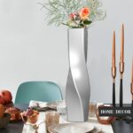 Tall Vase On Floor, 16.34" Twisted Geometric Flower Vase for Home, Living Room, Flower Centerpieces, Shelf, Table, Decor, Creative Unique Decorative Vase - Image 2