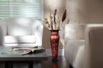 21.25 Inch Tall Embossed Red Floor Vase Striking Statement Piece for Home Décor Embrace Elegance - Image 2