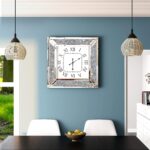 Deorative Wall Clock, 24 inch Large Mirrored Clock for Wall Living Room Decor, Crushed Diamond Home Decor, Glass Surface Mirror Frame - Image 2